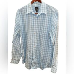Jos A Bank Men's Blue Checkered Shirt